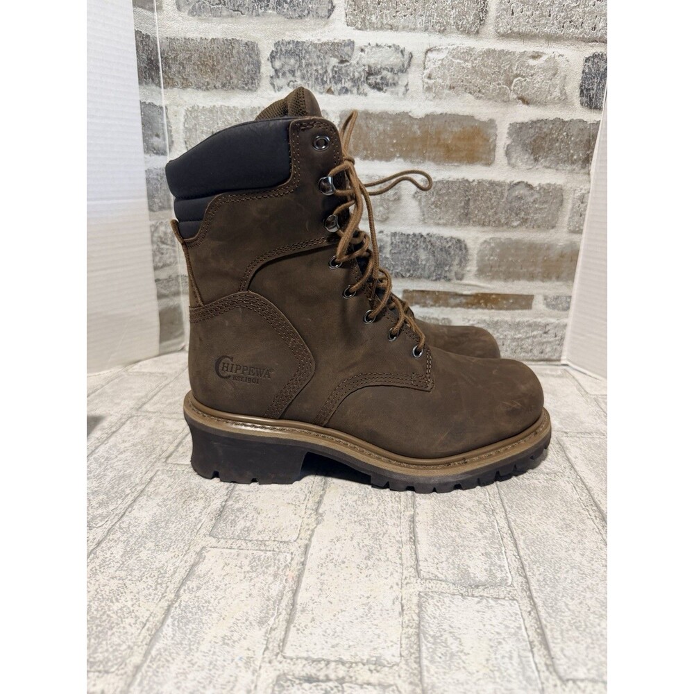 Mens Chippewa Hador Steel Toe EH SR 8 Inch Logger 55026 Size 9